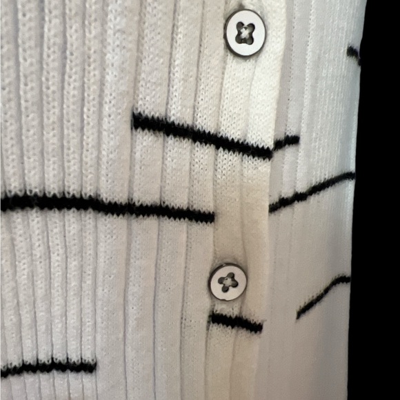 CAbi White and Black Long Sweater - Picture 4 of 5